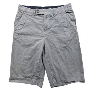 Ted Baker Chino Shorts Mens 30R Navy White Gingham Cotton Casual